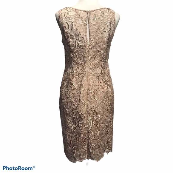Adrianna Papell Lace Sheath Dress Size 8P - Picture 4 of 11